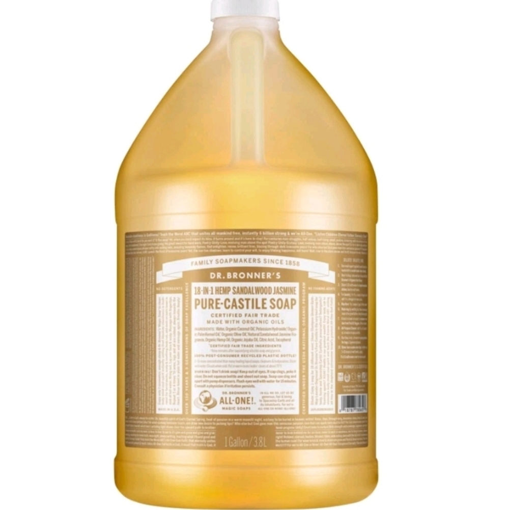 Dr. Bronner's Pure Castile Soap Sandalwood Jasmine Lg Size 1 Gal/3.8 L/128 fl.oz